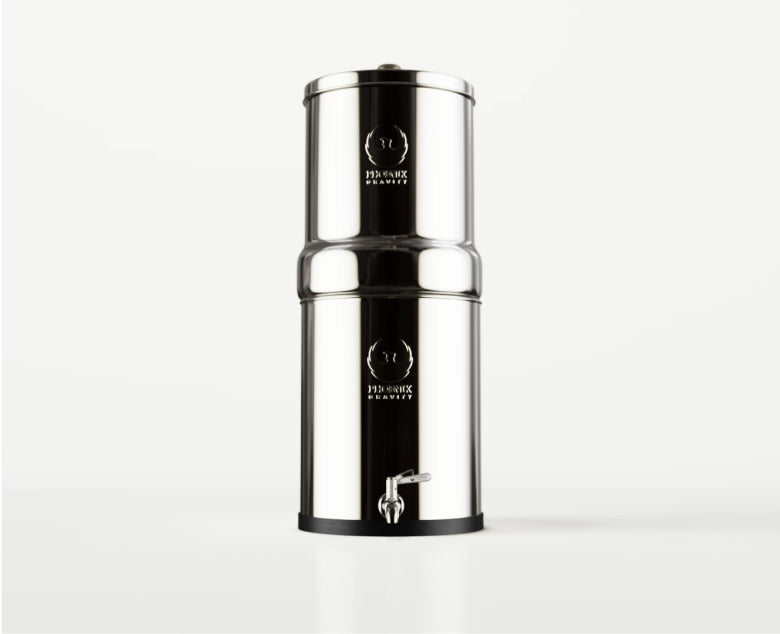 Visual showing 2X filtration power of Phoenix Gravity Water Filters