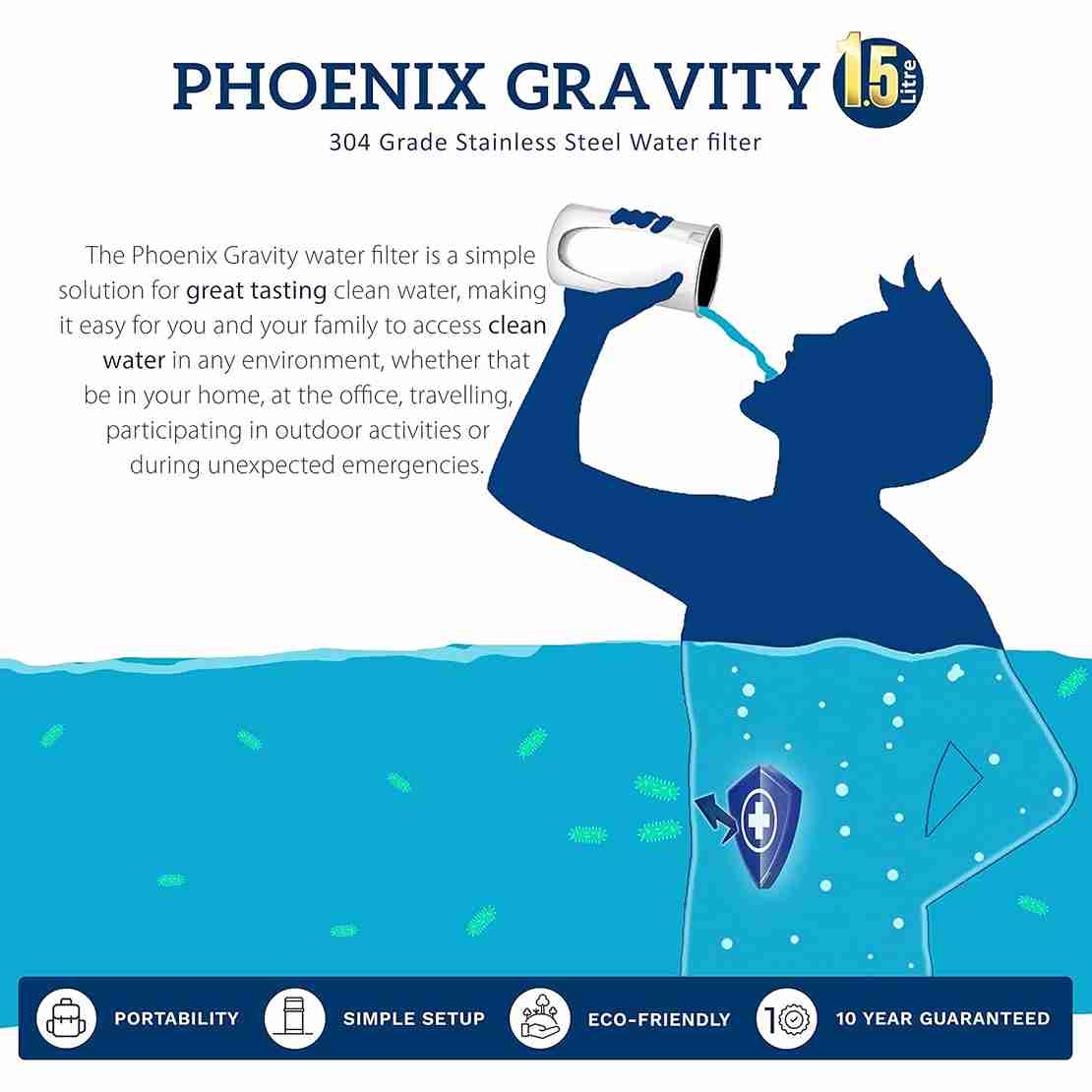 Phoenix Gravity Water Filter 0.26 Gallon